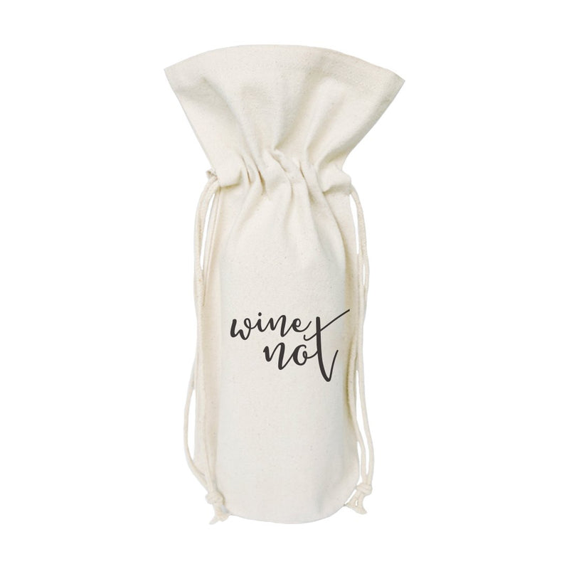 Wine Not Cotton Canvas Wine Bag