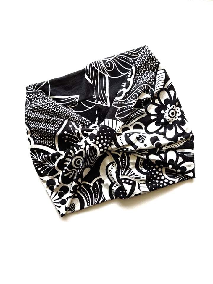 Black Boho Wide Headband