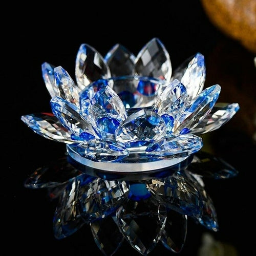 7 Colors Lotus Crystal Glass Lotus Flower Candle