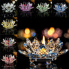 7 Colors Lotus Crystal Glass Lotus Flower Candle