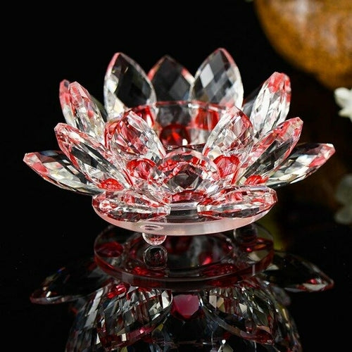 7 Colors Lotus Crystal Glass Lotus Flower Candle