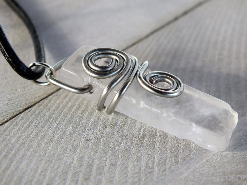 Clear Quartz Crystal Bar Necklace