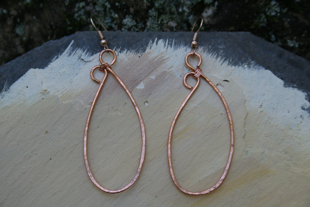 Hammered Copper Earrings