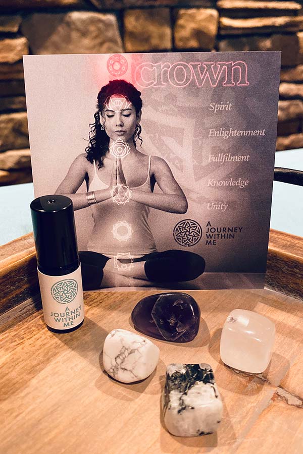 Crown Chakra: Roller & Stone Set