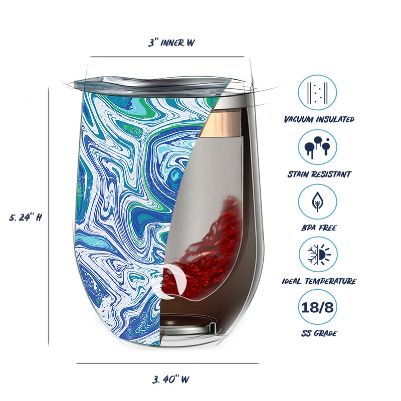 DRINCO® 12oz Insulated Wine Tumbler Glass (Venice Swirl)