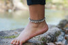 White Silver Bell Boho Anklet